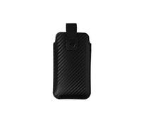 Etui Ceinture Smartphone Effet Carbone Languette Pull-Up Taille XS Forcell Noir