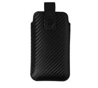 Étui Ceinture Smartphone Effet Carbone Languette Pull-Up Taille XXL Forcell Noir