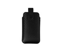 Etui Ceinture Smartphone Effet Carbone Languette Pull-Up Taille XXL Forcell Noir