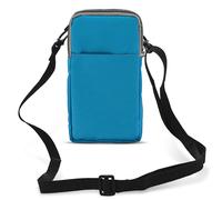 Etui Ceinture Smartphone Passant Mousqueton Lanière 2 Poches Turquoise