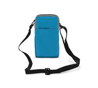 Etui Ceinture Smartphone Passant Mousqueton Lanière 2 Poches Bleu Turquoise