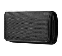 Étui Ceinture Taille XXL Tissu Oxford Clip Solide et Rabat à Scratch Noir