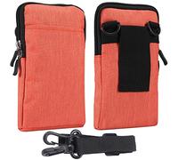 Étui Ceinture Téléphone Portable Orange, Sac Porte Épaule Homme, 7.2" Vertical Sac pour Telephone Homme Ceinture Clip Poche Pochette à Bandoulière Messenger Sacoche Sac Randonnée Housse de Transport