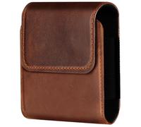Étui Ceinture Universel - AVIZAR - Cuir Pliable - Marron - Fermeture Aimantée - Protection Douce