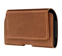 Avizar Étui Ceinture Universel Taille L Cuir Royal Fermeture Aimantée Marron clair