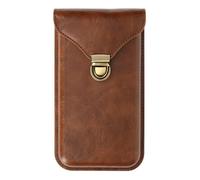 Étui Ceinture Vertical pour Smartphone 6.7 pouces - AVIZAR - Marron Foncé - Porte carte Clip