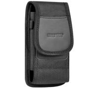 Étui Ceinture Vertical Smartphone Nylon par Clip et Mousqueton Taille M Noir
