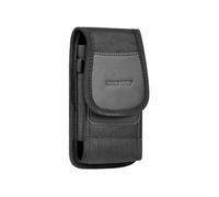 Etui Ceinture Vertical Smartphone Nylon par Clip et Mousqueton Taille M Noir