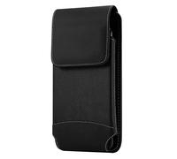 Avizar Étui ceinture vertical pour smartphone universel en nylon – mousqueton clip noir
