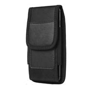 Étui Ceinture Vertical Smartphone Universel Port Stylet et Mousqueton Noir