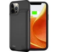 Étui chargeur de batterie, capacité 10000mAh, chargement sans fil, matériau TPU, noir pour 12pro max