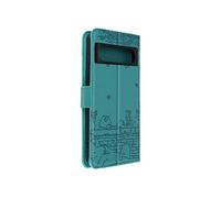 Etui Chat pour Google Pixel 8 Portefeuille série Kawaii Cat Cover Turquoise
