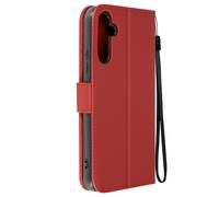 Étui Chat pour Samsung A34 5G Portefeuille Support Vidéo Dragonne Rouge