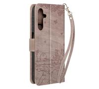 Etui Chat pour Samsung Galaxy A15 5G série Kawaii Cat Cover Rose champagne