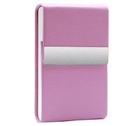 Étui Cigarette en Métal Boite a Cigarettes Porte Cigarette en PU Cuir Etui Paquet Cigarette Paquet de Cigarettes Slim pour Femmes Rose