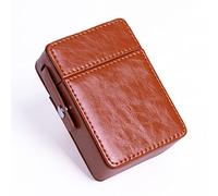 Étui Cigarette, Lawaia Etui en Cuir Boîte à Cigarettes à Briquet Cigarettes Titulaire Wallet Design pour Hommes et Femmes Unisexe Housse avec Emplacement pour Briquet (Marron)