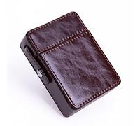 Étui Cigarette, Lawaia Etui en Cuir Boîte à Cigarettes à Briquet Cigarettes Titulaire Wallet Design pour Hommes et Femmes Unisexe Housse avec Emplacement pour Briquet (Marron Foncé)