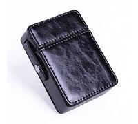 Étui Cigarette, Lawaia Etui en Cuir Boîte à Cigarettes à Briquet Cigarettes Titulaire Wallet Design pour Hommes et Femmes Unisexe Housse avec Emplacement pour Briquet (Noir)