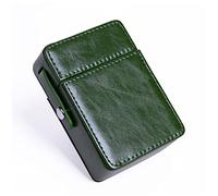 Étui Cigarette, Lawaia Etui en Cuir Boîte à Cigarettes à Briquet Cigarettes Titulaire Wallet Design pour Hommes et Femmes Unisexe Housse avec Emplacement pour Briquet (Vert)