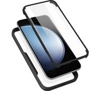 Étui circulaire Samsung S21 FE, dos transparent + pare-chocs en silicone - Noir