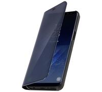 Etui Compatible Clapet Translucide à effet miroir noir Samsung Galaxy S8 - Fonction Stand