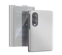Étui Clapet Miroir pour Galaxy Z Fold8 Effet Cuir avec Support Mains-Libres Argent