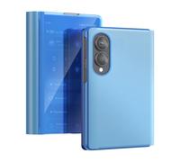 Étui Clapet Miroir pour Galaxy Z Fold8 Effet Cuir avec Support Mains-Libres Bleu ciel