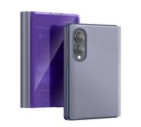 Étui Clapet Miroir pour Galaxy Z Fold8 Effet Cuir avec Support Mains-Libres Violet