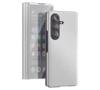 Étui Clapet Miroir pour Galaxy Z Fold8 Ultra Effet Cuir avec Support Mains-Libres Argent