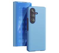 Étui Clapet Miroir pour Galaxy Z Fold8 Ultra Effet Cuir avec Support Mains-Libres Bleu ciel