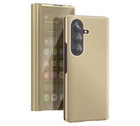 Étui Clapet Miroir pour Galaxy Z Fold8 Ultra Effet Cuir avec Support Mains-Libres Dorée