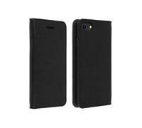 Etui Clapet Portefeuille pour iPhone SE 2022 / 2020 et 8 / 7 - Cuir véritable Noir