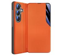 Étui Clapet pour Galaxy S26 Conception Bi-Matière avec Fonction Support Orange