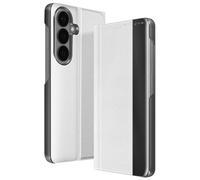 Étui Clapet pour Galaxy S26 Conception Bi-matière Ultra Fin avec Support Vidéo Argent