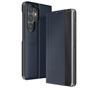 Étui Clapet pour Galaxy S26 Ultra Conception Bi-matière avec Support Vidéo Bleu nuit