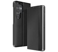 Étui Clapet pour Galaxy S26 Ultra Conception Bi-matière avec Support Vidéo Noir