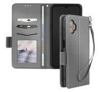 Étui Clapet pour Galaxy XCover 7 Pro Dragonne Support Portefeuille Gris