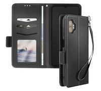 Étui Clapet pour Galaxy XCover 7 Pro Dragonne Support Portefeuille Noir