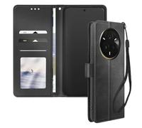 Avizar Étui clapet Realme 14 Pro Plus Simili cuir Noir Support vidéo