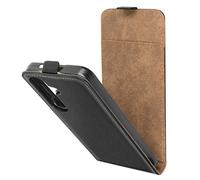 Étui Clapet Vertical AVIZAR pour Samsung Galaxy S24 - Noir - Coque Semi-rigide - Rangement carte