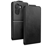 Étui Clapet Vertical pour Poco X8 Pro avec Porte-carte et Support Vidéo Noir
