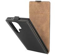 Étui Clapet Vertical pour Samsung Galaxy S24 Ultra Noir - AVIZAR - Coque Semi-rigide - Synthétique - Mixte