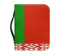 Étui Classique Pour Bible Imprimé Drapeau Biélorusse Grand Format En Cuir Pu Idéal Pour L'Église Ou Comme Étui De Protection Pour Bible Avec Poignée Cadeau Parfait Pour Hommes Femmes Pères Mères Amis