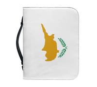 Étui Classique Pour Bible Imprimé Drapeau Chypriote Grand Format En Cuir Pu Avec Poignée Idéal Pour L'Église Ou Comme Étui De Protection Pour Bible Cadeau Parfait Pour Hommes Femmes Pères Mères Amis