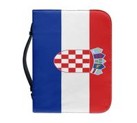 Étui Classique Pour Bible Imprimé Drapeau Croate Grand Format En Cuir Pu Idéal Pour L'Église Ou Comme Étui De Protection Pour Bible Avec Poignée Cadeau Parfait Pour Hommes Femmes Pères Mères Et Amis