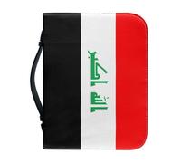 Étui Classique Pour Bible Imprimé Drapeau Irakien Grand Format En Cuir Pu Idéal Pour L'Église Avec Poignée Cadeau Pour Hommes Femmes Pères Mères Et Amis