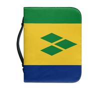 Étui Classique Pour Bible Imprimé Drapeau National De Saint-Vincent-Et-Les-Grenadines Grand Étui En Cuir Pu Sacoche Pour Bible Avec Poignée Cadeau Idéal Pour Hommes Femmes Pères Mères Et Amis