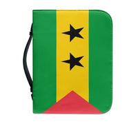 Étui Classique Pour Bible Imprimé Drapeau National De São Tomé-Et-Príncipe Grand Format En Cuir Pu Idéal Pour L'Église Avec Poignée Cadeau Pour Hommes Femmes Pères Mères Et Amis