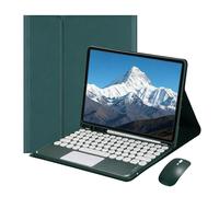 Étui-Clavier avec pavé Tactile et Souris sans Fil pour Samsung Galaxy Tab A11 Plus 11 Pouces 2025 SM-X230 / X235 / X236, étui de Protection à Rabat Amovible avec Bluetooth(Dark Green)
