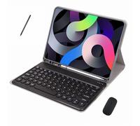 Étui Clavier avec Souris et Stylet pour iPad Pro 11 Pouces 2022 2021 2020 et 2018, Clavier Bluetooth Amovible, Housse de Protection avec Porte-Crayon(Black)
